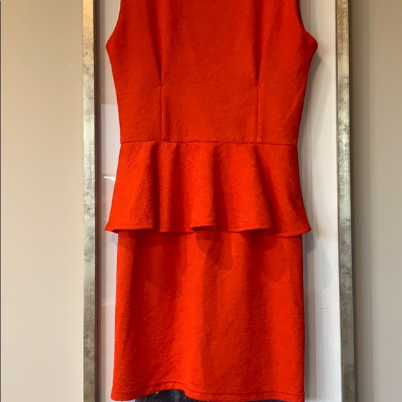 Orange peplum dress mini - Picture 2 of 4